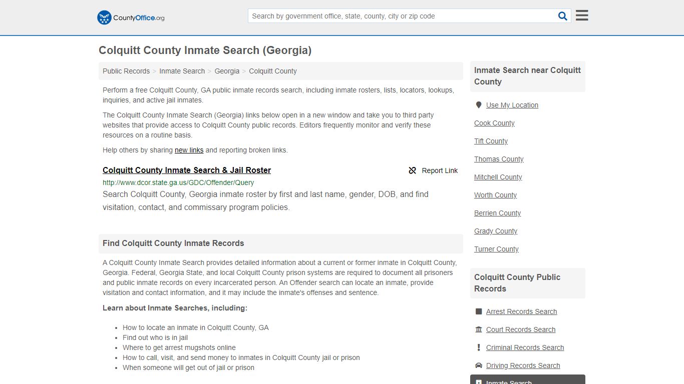 Inmate Search - Colquitt County, GA (Inmate Rosters ...