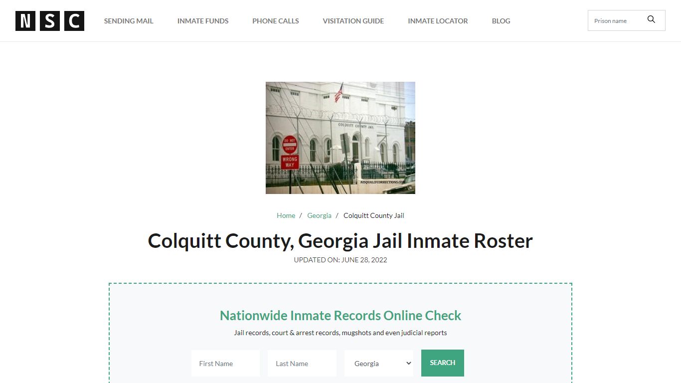 Colquitt County, Georgia Jail Inmate List